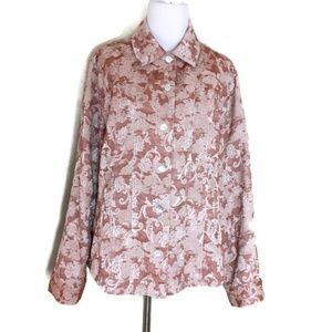 Chicos Sz 2 (Large) Brocade Pink Floral
